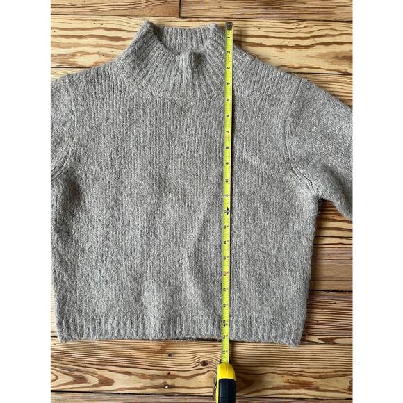 For the Republic Alpaca Wool High Neck Long Sleeve Short Length Brown Sweater XS - Picture 7 of 12